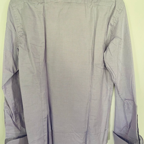 Dress shirt café coton purple and white (French cuff) - Picture 3 of 3